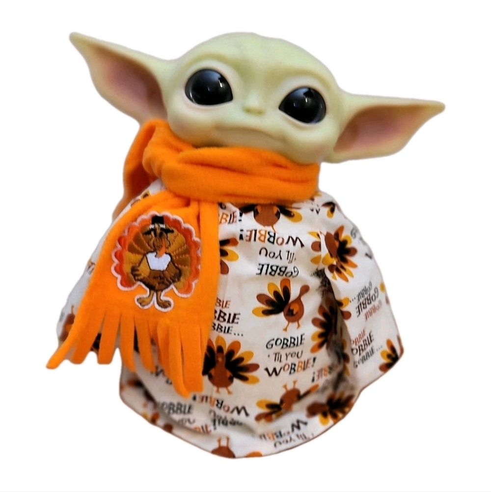2 pc. Thanksgiving Turkey Gobble Wobble Outfit & Scarf Set fits 11" MATTEL Plush